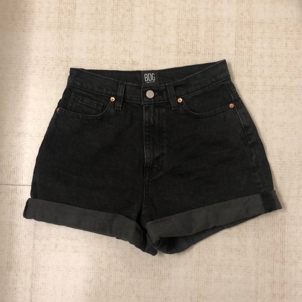 Black jean shorts